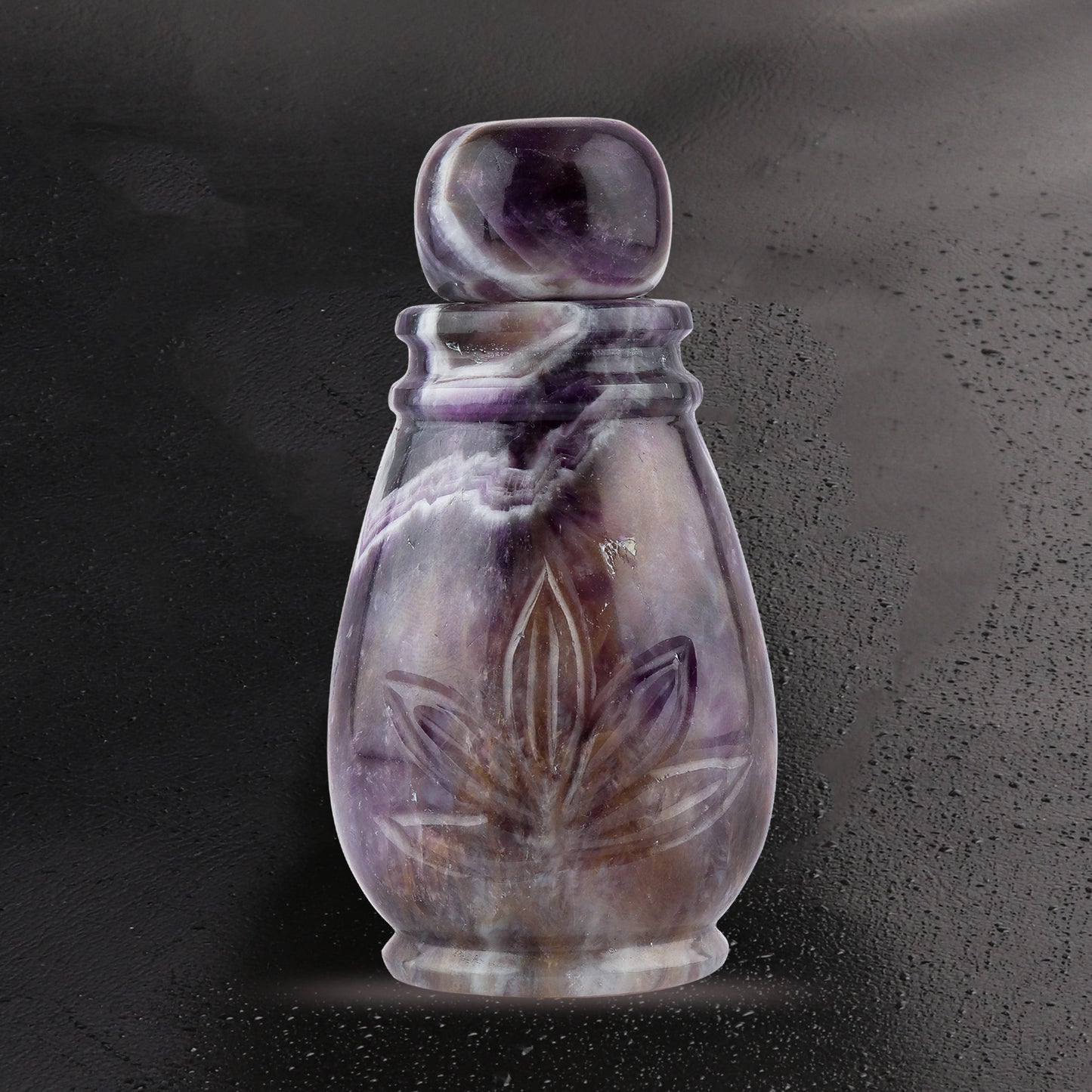 Chevron Amethyst  Perfume Bottle