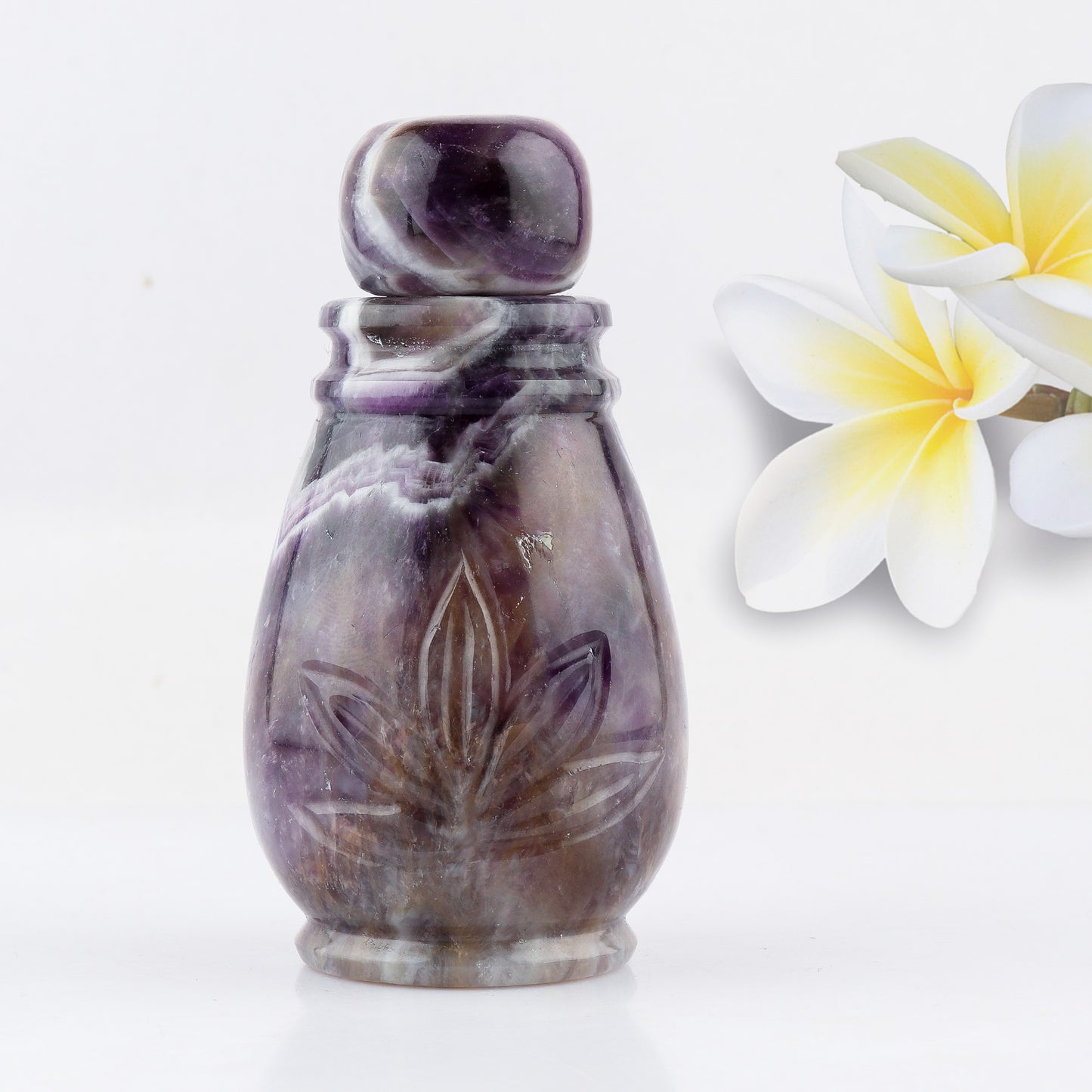 Chevron Amethyst  Perfume Bottle