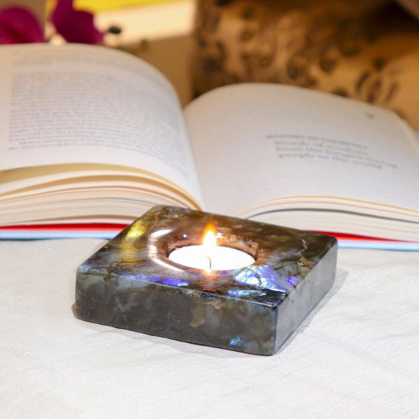 Labradorite Tea light Candle Holder