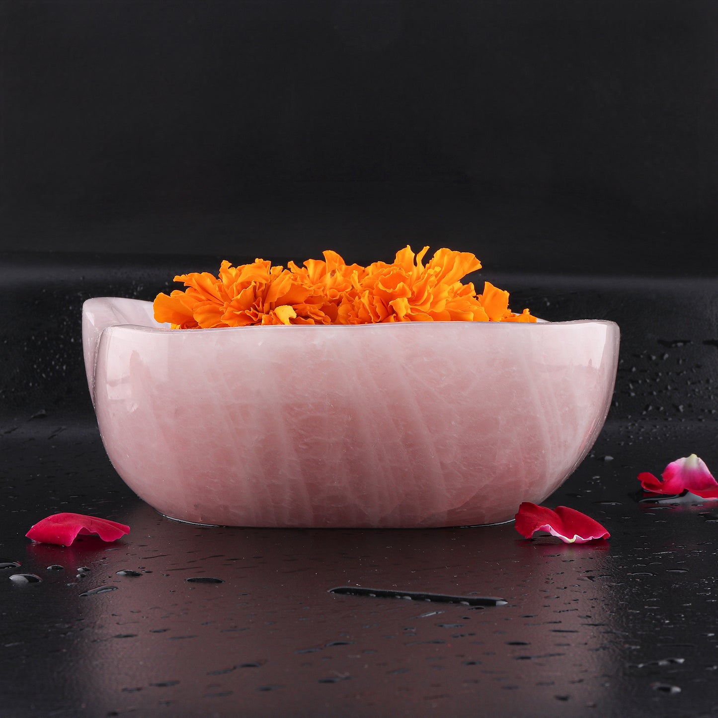 Rose Quartz Freeform Bowl for Home Decor